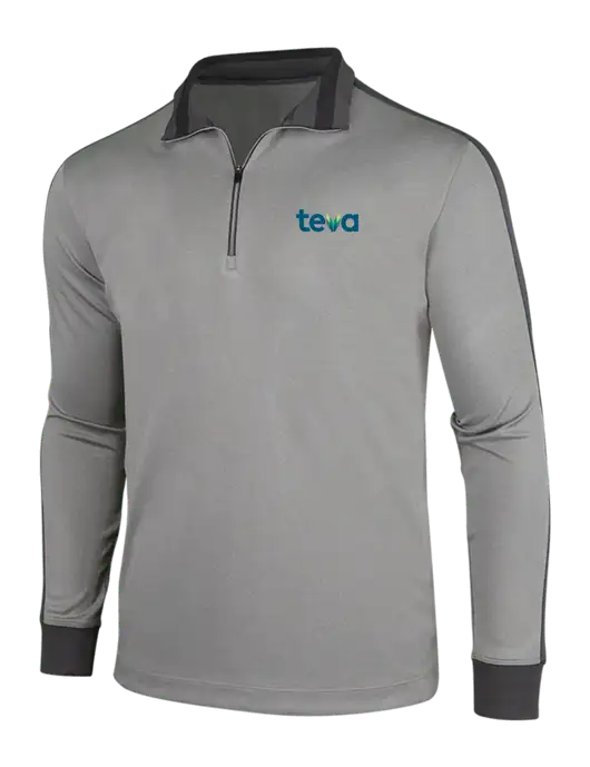 NIKE Athletic Grey/Heather Dark Grey Dry-Fit 1/2 Zip Cover-Up w/Teva Logo