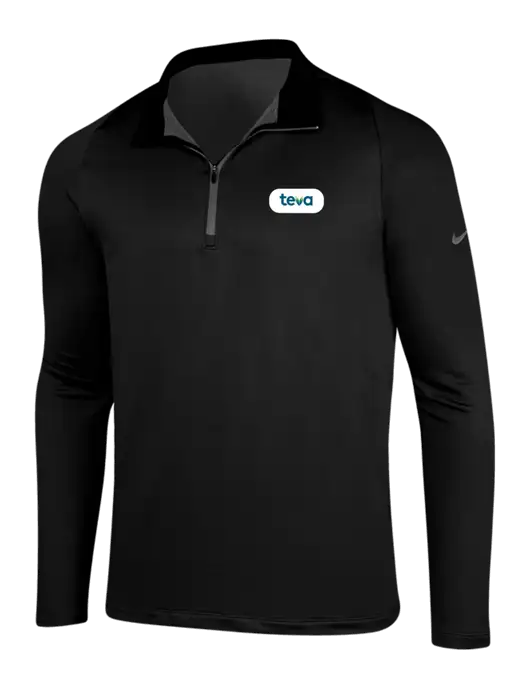 NIKE Black/Dark Grey Dry-Fit Stretch 1/2 Zip Cover-Up w/Teva Logo