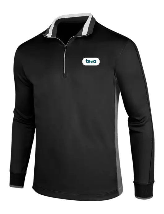NIKE Black/Dark Grey/White Dry-Fit 1/2 Zip Cover-Up w/Teva Logo