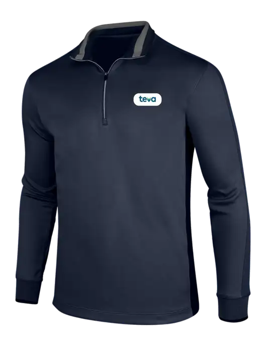 NIKE Midnight Navy Heather/Midnight Navy Dry-Fit 1/2 Zip Cover-Up w/Teva Logo
