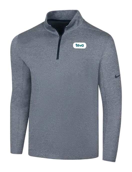 NIKE Navy Heather Dry 1/2 Zip Cover-Up w/Teva Logo