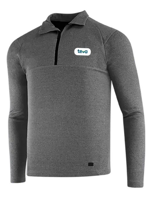 OGIO Dark Grey Heather Transition 1/4 Zip Pullover w/Teva Logo