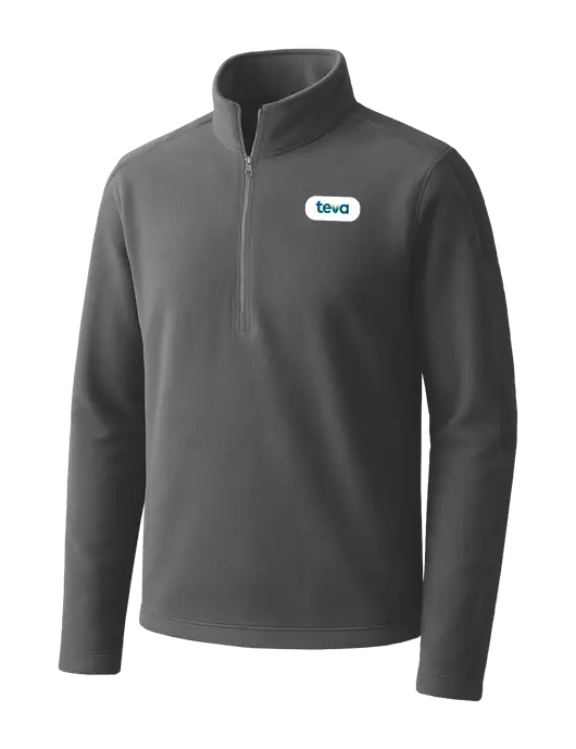 Medium Grey Microfleece 1/2 Zip Pullover w/Teva Logo