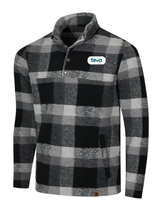 Russell Outdoors Black/White Plaid Basin Snap Pullover w/Teva Logo