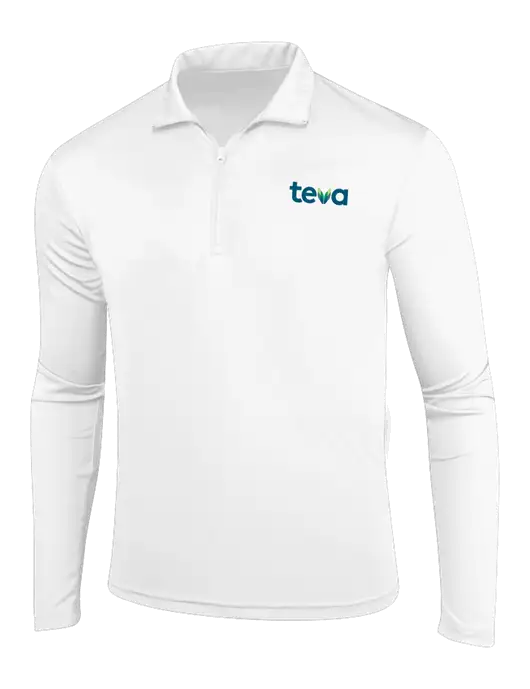 White PosiCharge Competitor 1/4 Zip Pullover w/Teva Logo