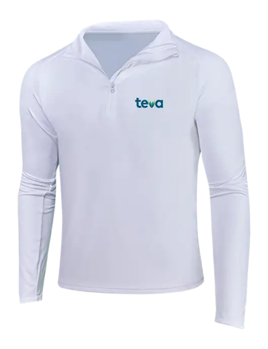 White Sport Wick Stretch 1/4 Zip Pullover w/Teva Logo