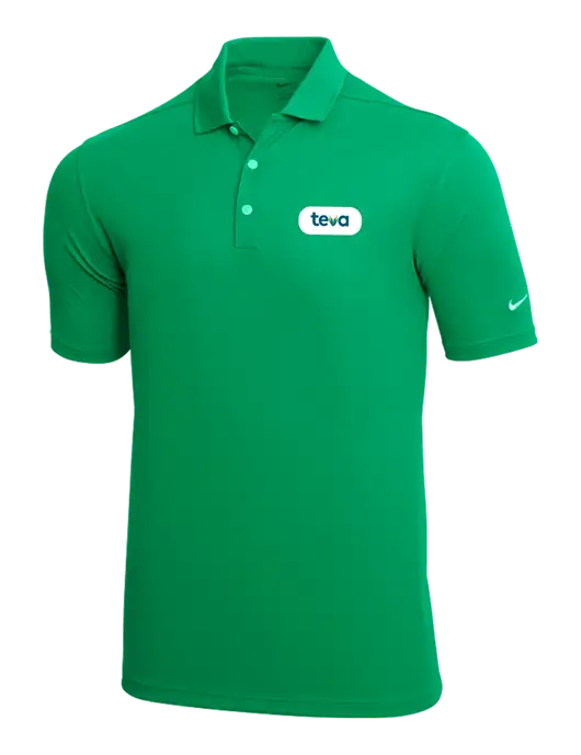 NIKE Kelly Green Dri Fit Micro Pique Polo w Teva Logo