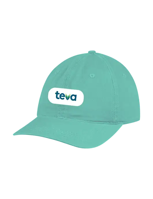 Garment Washed Unstructured Twill Very Light Teal Cap w/Teva Logo