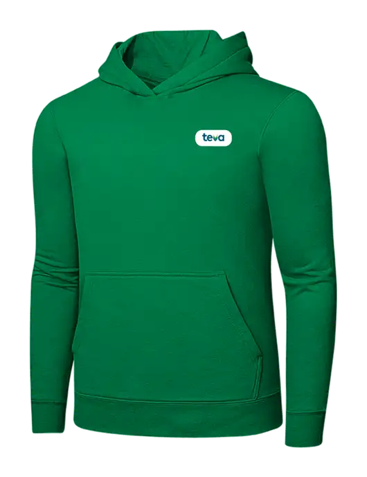 Dark Kelly Green 7.8 oz Ring Spun Hooded Sweatshirt w/Teva Logo