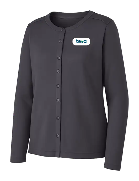 Grey Smoke Womens Concept Stretch Button-Front Cardigan Sweater w/Teva Logo