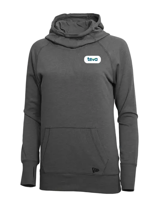 New Era Black Heather Womens Tri-Blend Fleece Pullover Hoodie w/Teva Logo