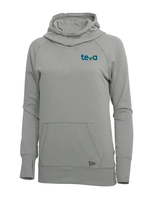 New Era Shadow Grey Heather Womens Tri-Blend Fleece Pullover Hoodie w/Teva Logo