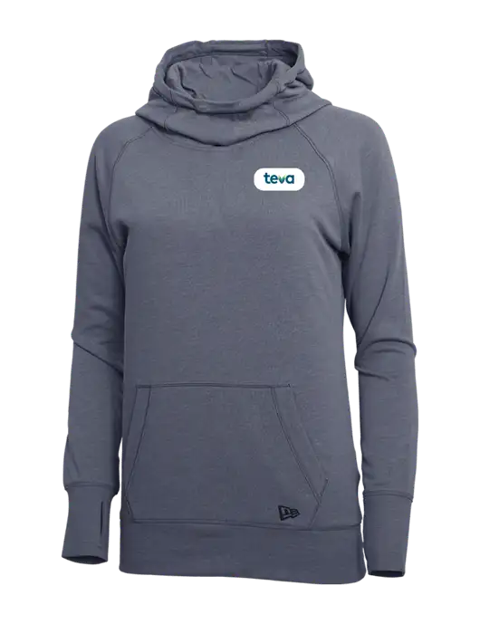 New Era True Navy Heather Womens Tri-Blend Fleece Pullover Hoodie w/Teva Logo