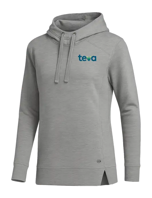 OGIO Heather Grey Womens Luuma Pullover Fleece Hoodie w/Teva Logo
