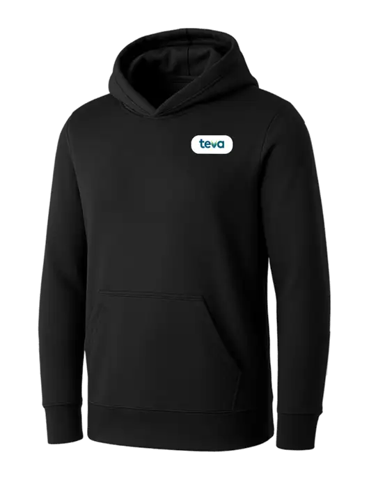 Womens Black Core Fleece Pullover Hooded Sweatshirt w/Teva Logo