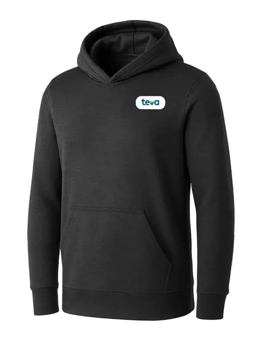 Womens Dark Grey Heather Core Fleece Pullover Hooded Sweatshirt w/Teva Logo