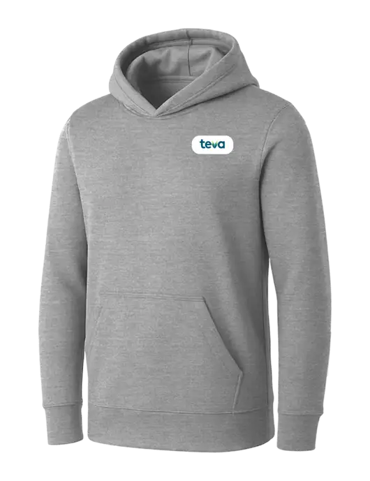 Womens Light Grey Heather Core Fleece Pullover Hooded Sweatshirt w/Teva Logo