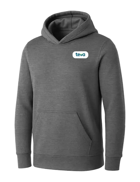 Womens Medium Grey Heather Core Fleece Pullover Hooded Sweatshirt w/Teva Logo