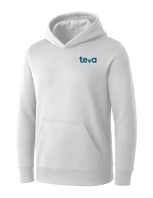Womens White Core Fleece Pullover Hooded Sweatshirt w/Teva Logo