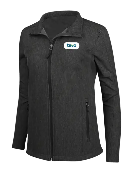 Black Charcoal Heather Womens Core Soft Shell Jacket w/Teva Logo