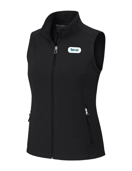 Black Womens Core Soft Shell Vest w/Teva Logo