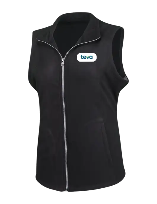 Black Womens Microfleece Vest w/Teva Logo