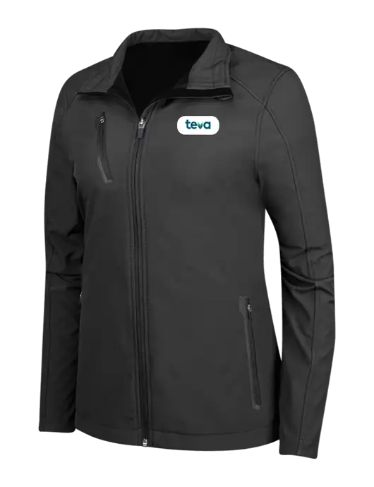 Black Womens Welded Softshell Jacket w/Teva Logo
