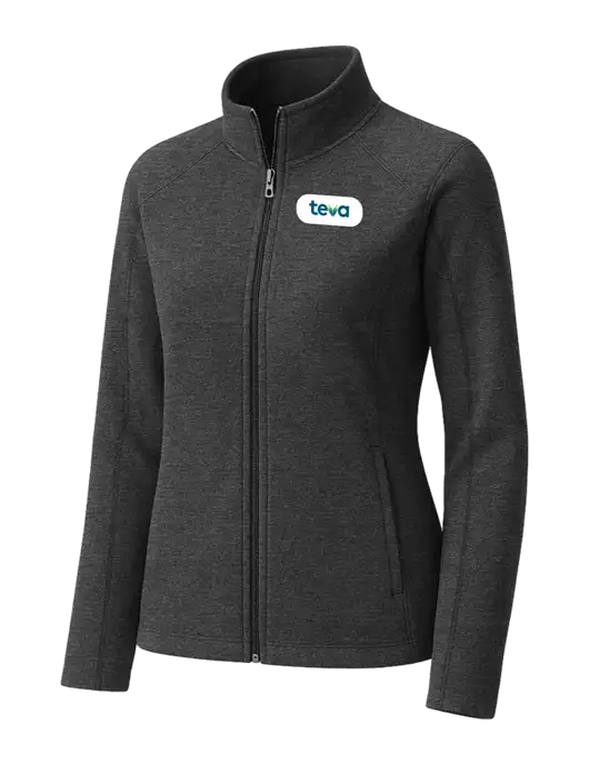 Charcoal Womens Heather Microfleece Full-Zip Jacket w/Teva Logo
