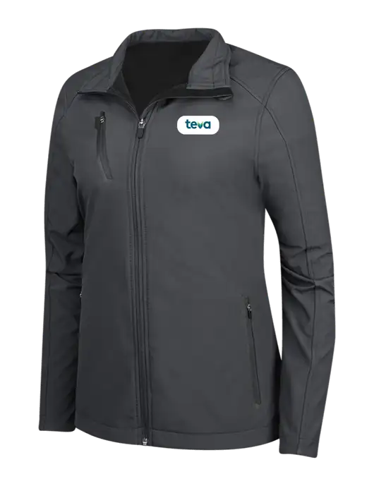 Dark Grey Womens Welded Softshell Jacket w/Teva Logo