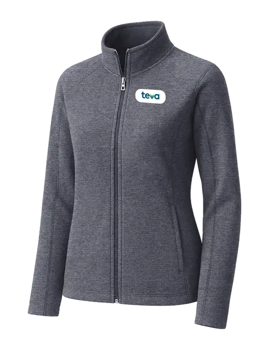 Light Navy Heather Womens Microfleece Full-Zip Jacket w/Teva Logo