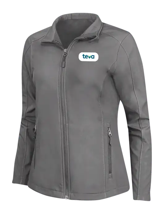 Medium Grey Womens Core Soft Shell Jacket w/Teva Logo