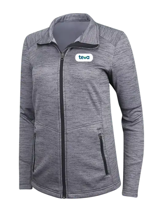 Medium Grey Womens Digi Stripe Fleece Jacket w/Teva Logo