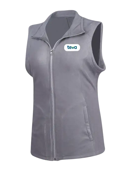 Medium Grey Womens Microfleece Vest w/Teva Logo