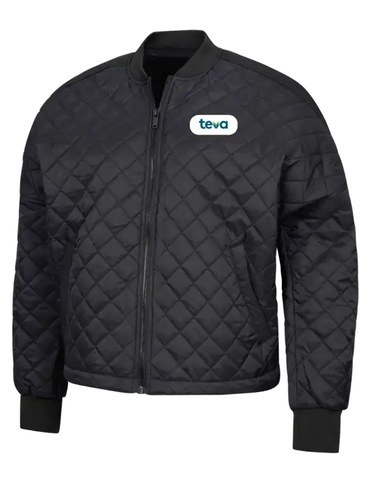 Mercer+Mettle Black Womens Boxy Quilted Jacket w/Teva Logo