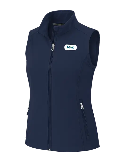 Navy Womens Core Soft Shell Vest w/Teva Logo