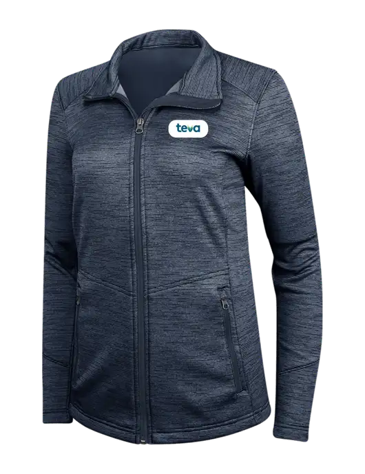 Navy Womens Digi Stripe Fleece Jacket w/Teva Logo