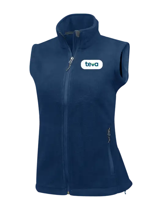 Navy Womens Fleece Vest w/Teva Logo