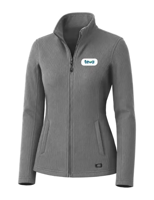 OGIO Medium Grey Womens Grit Fleece Jacket w/Teva Logo