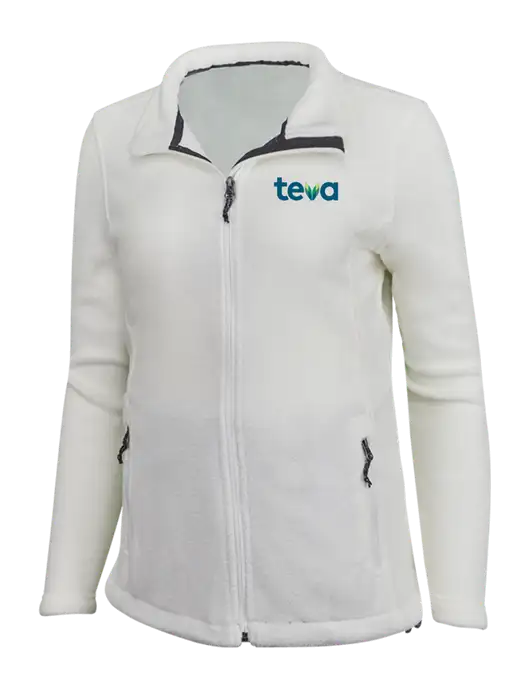 Womens White Fleece Jacket w/Teva Logo