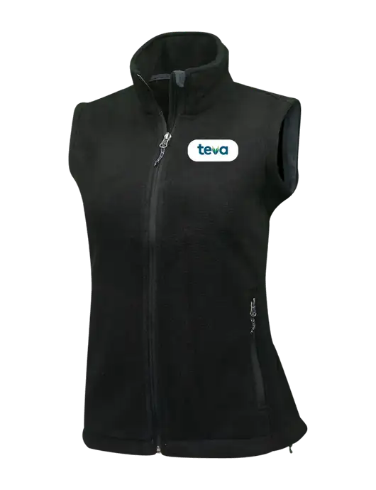 Womens Black Fleece Vest w/Teva Logo