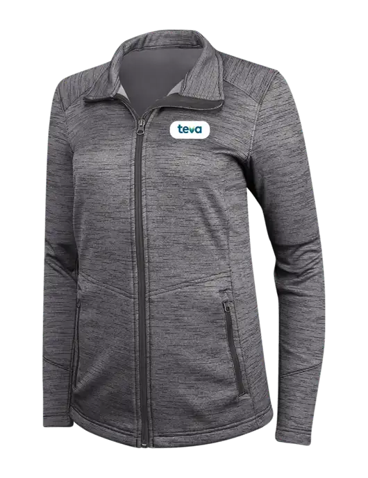 Womens Dark Grey Digi Stripe Fleece Jacket w/Teva Logo