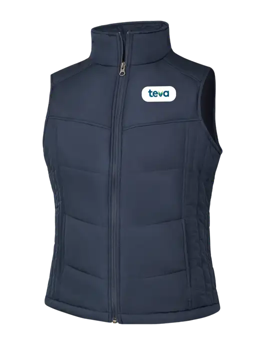  Womens Dark Slate/Black Puffy Vest w/Teva Logo