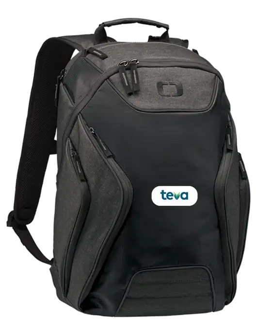 OGIO Black/Heather Grey Hatch Laptop Backpack
 w/Teva Logo